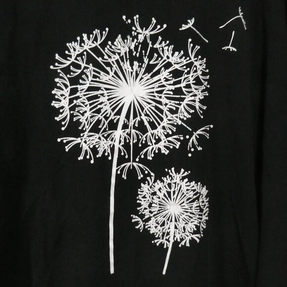 SEASTY - Curve | 2XL | Black T-Shirt With Dandelion Print - Picture 1 of 13